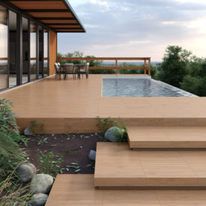 GARDA DECK CAMEL EXT 29,8X59,8CM • TURIM OFF WHITE AC 90X90CM